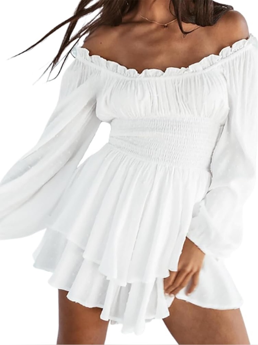 Princess Polly White Smocked Waist Casual Dress